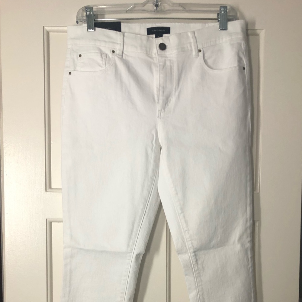 Ann Taylor Modern Skinny White Stretch Jeans 419488